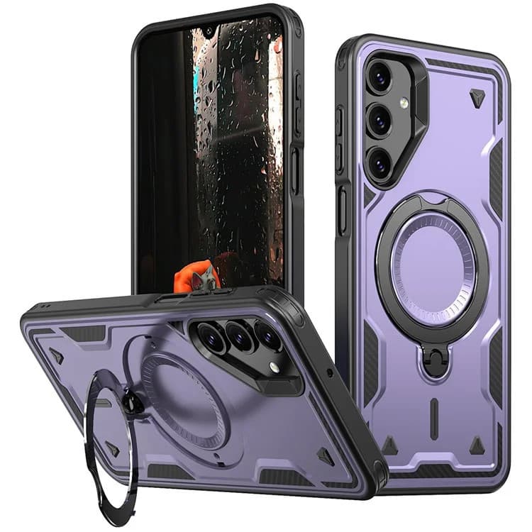 Husa Samsung Galaxy A35, Hybrid Armor MagRing, inel rotativ, mov 1