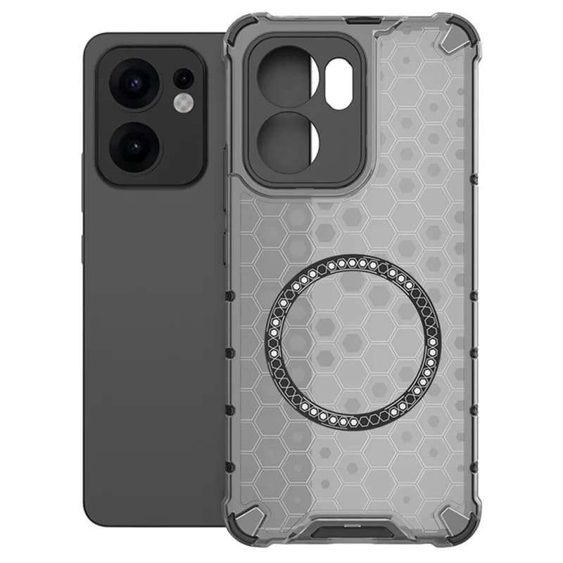 Husa protectie Oppo Reno13 F, Honeycomb Magsafe, colturi ranforsate, gri 1
