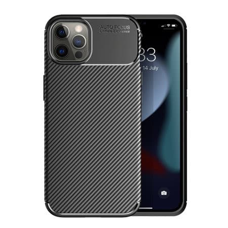 Husa Carbon Fiber pentru Apple iPhone 12 Pro Max, aspect carbon, neagra 1