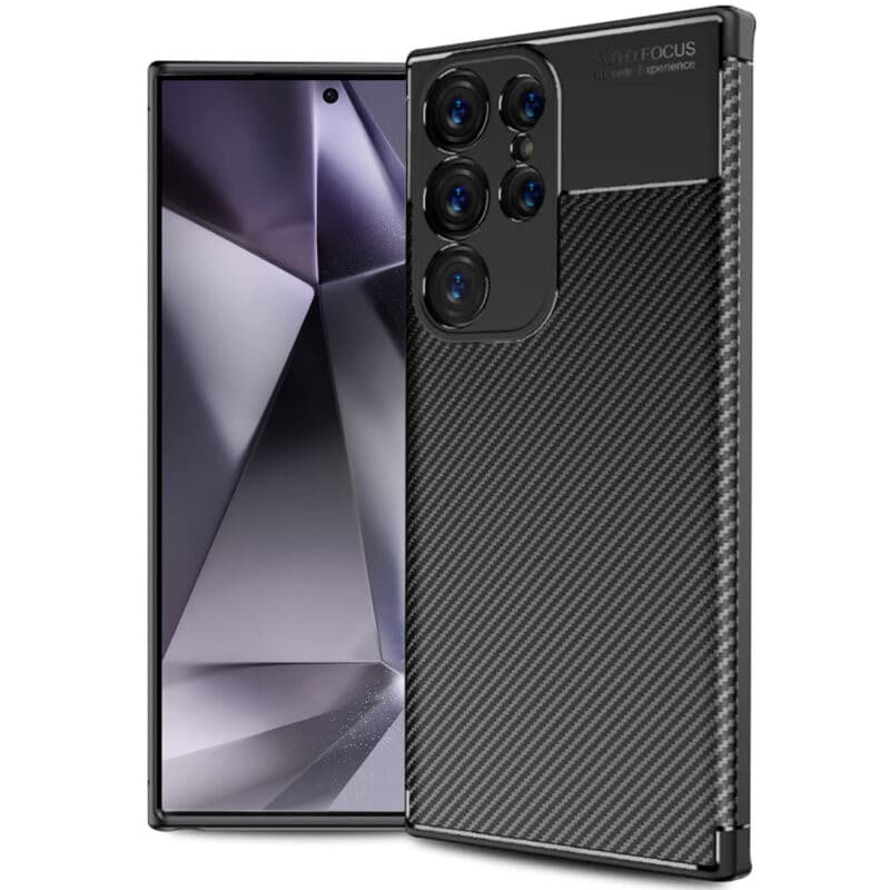 Husa Samsung Galaxy S24 Ultra, Carbon Fiber, aspect carbon, neagra 1