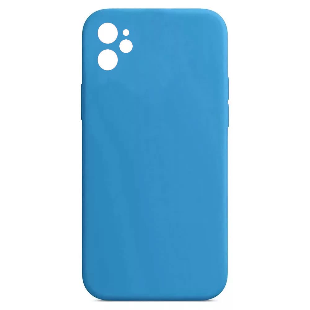 Husa Apple iPhone 11 Luxury Silicone, catifea in interior, protectie camere, albastru 1