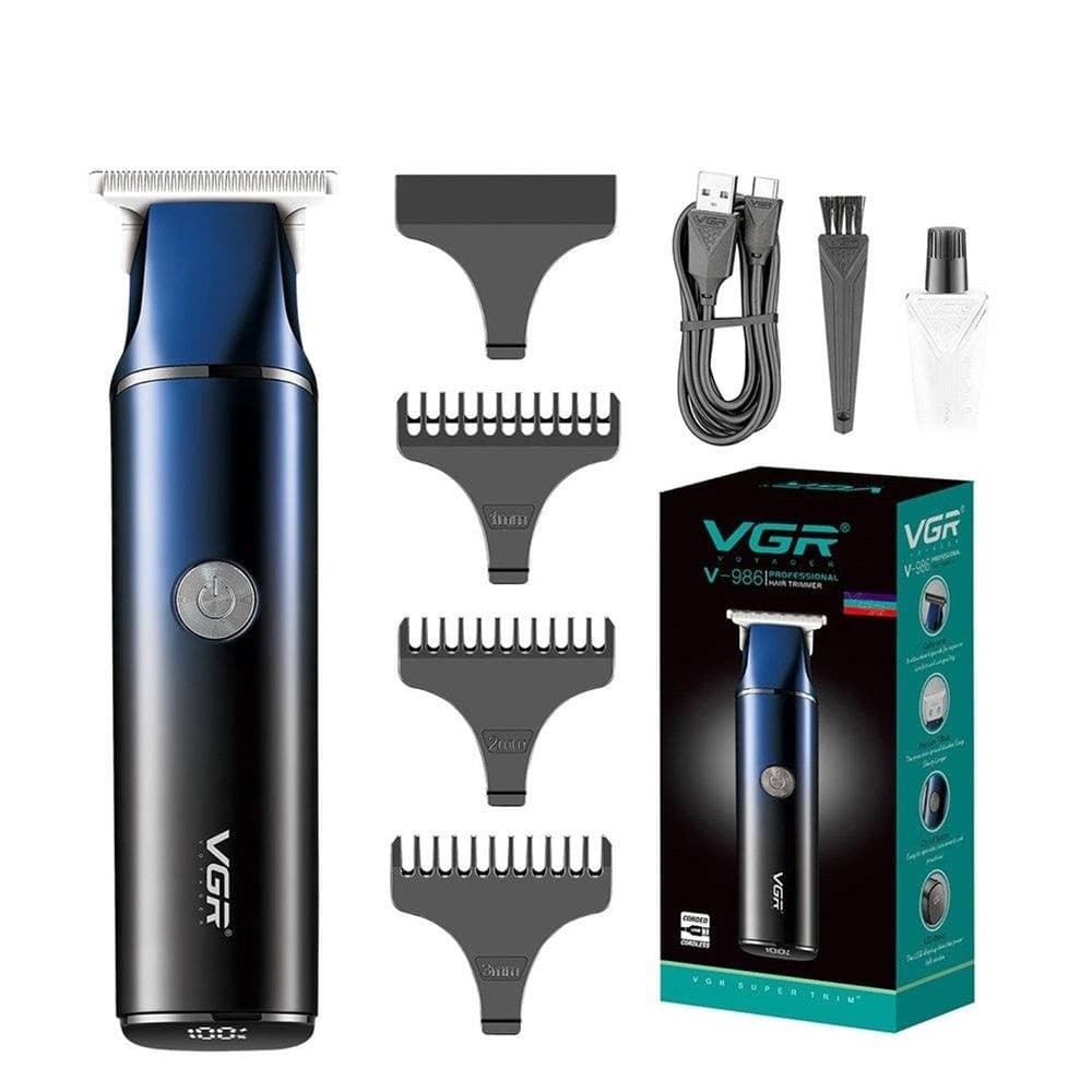 Aparat de tuns VGR V986, acumulator incorporat, afisaj LED, albastru 1