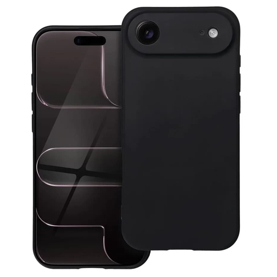 Husa Apple iPhone 17 Air, Luxury Silicone, catifea in interior, protectie camere, neagra 1