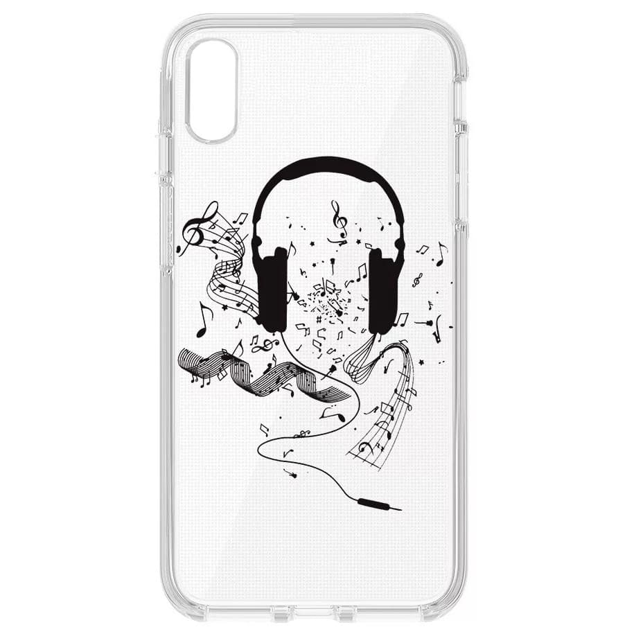Husa de protecție pentru iPhone XS Max, TPU transparent, model Music 1 1