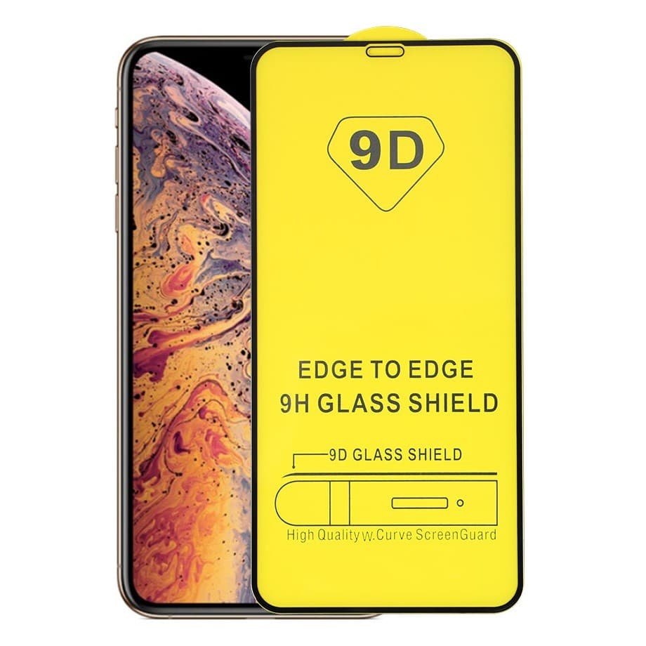 Folie sticla Apple iPhone 11 Pro / iPhone XS / iPhone X, Full Glue 9D, margini negre 1