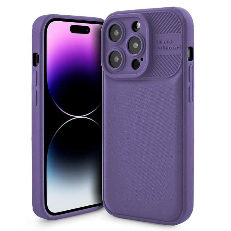 Husa Apple iPhone 12 Pro, Camera Protect, silicon moale, flexibil, mov 1