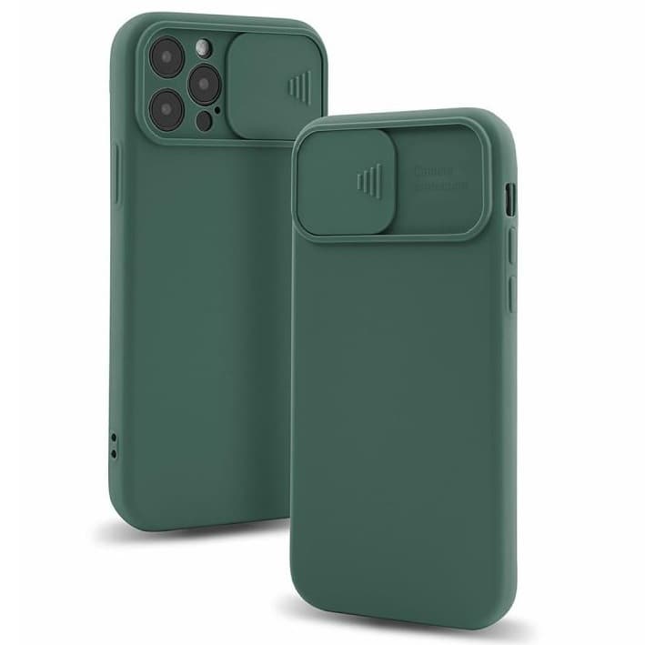 Husa Samsung Galaxy A03s/A02s, Slide TPU, silicon moale, flexibil, verde inchis 1