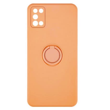 Husa Samsung Galaxy A03s / A02s, Ring Silicone, inel rotativ, catifea in interior, portocalie 1