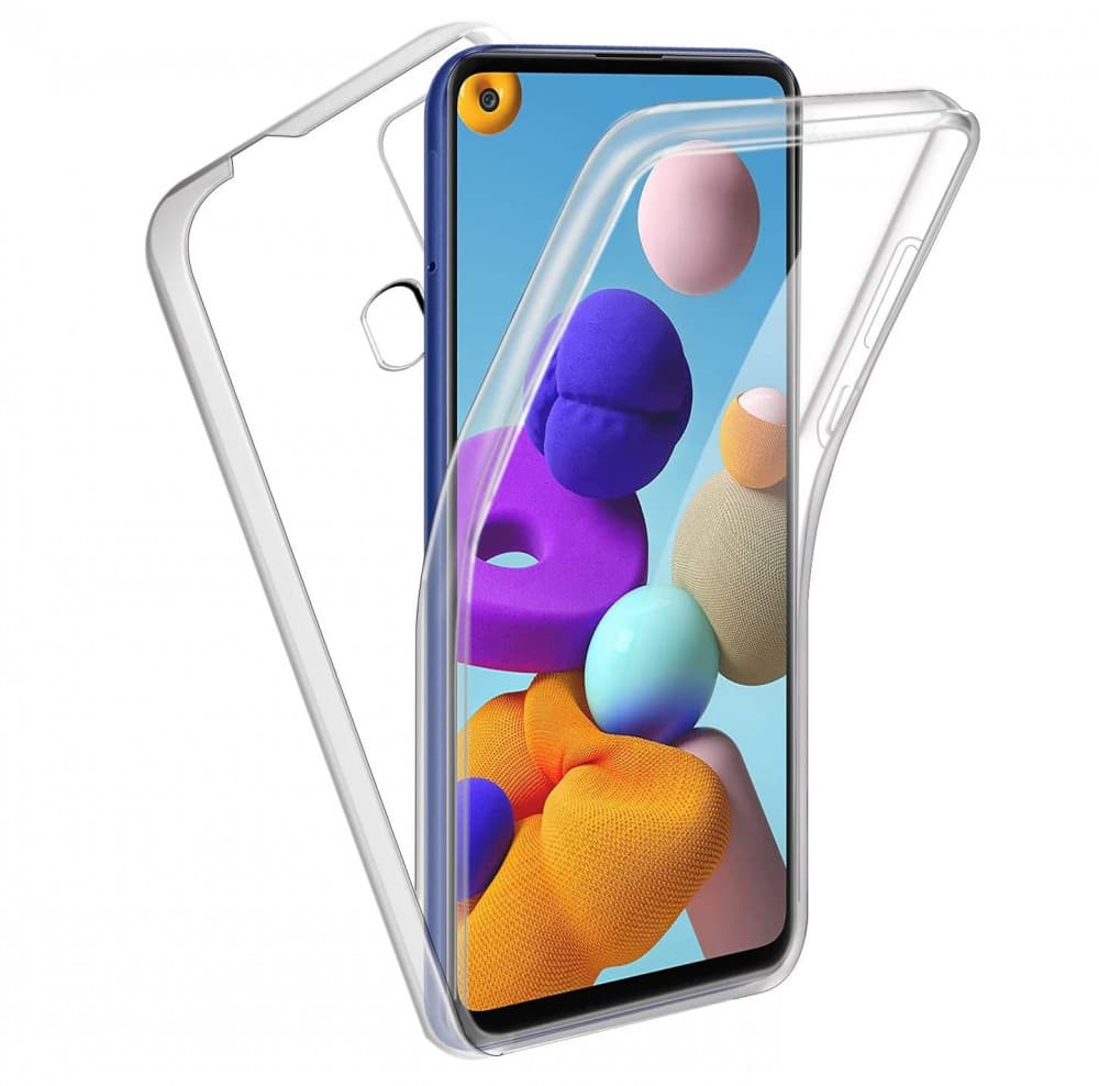 Husa protectie Samsung Galaxy A02s (fata + spate) Fully PC & PET 360°, transparenta 1