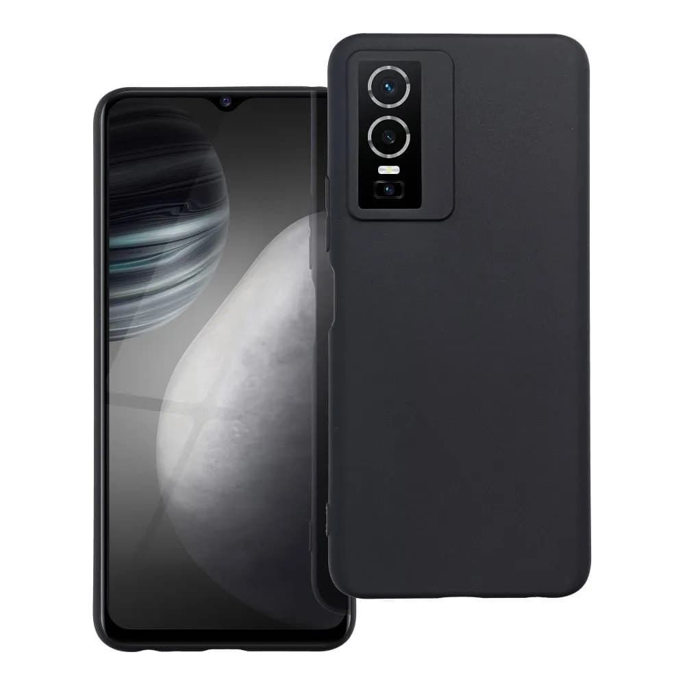 Husa protectie Vivo Y76 5G, Matt TPU, silicon moale, negru 1