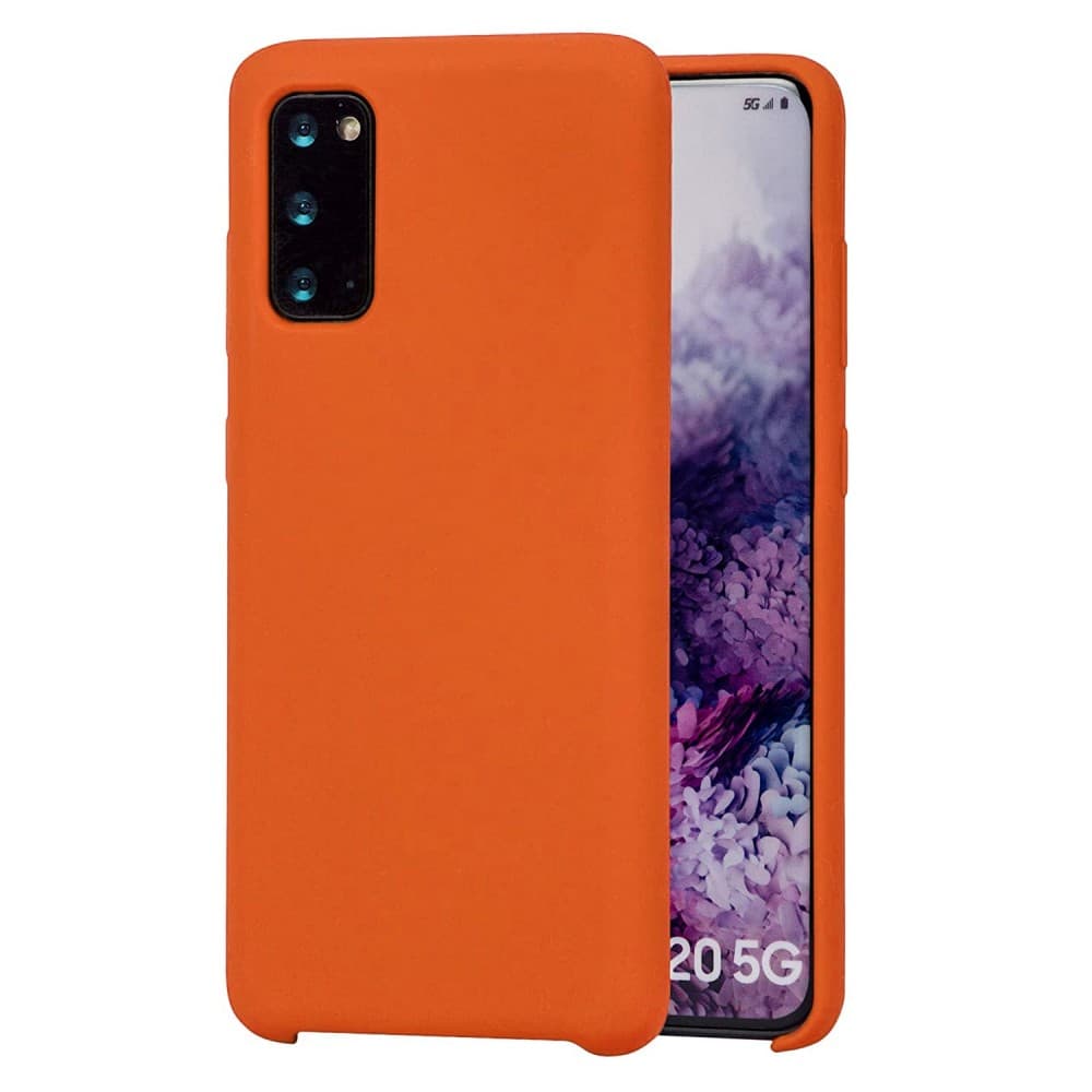 Husa protectie MySafe Silic pentru Apple iPhone 11 Pro, catifea in interior, portocaliu 1