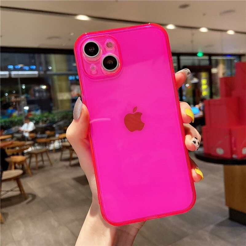 Husa Apple iPhone 12 Mini, Mysafe Neo, protectie camere, pink neon 1