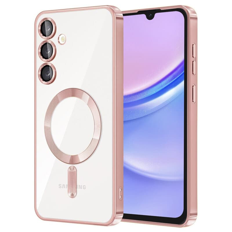 Husa Samsung Galaxy A35, Electroplating Magsafe TPU, protectie camera, rose gold 1