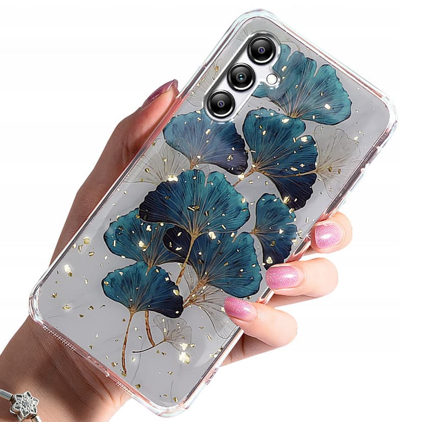 Husa protectie Samsung Galaxy A25, Gold Glam Leaves 1