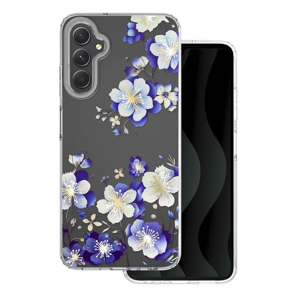 Husa Samsung Galaxy S23, IMD Print Case, TPU flexibil, transparent, Floral 1