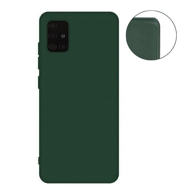 Husa Liquid Silicone Case pentru Samsung Galaxy A41, interior microfibra, forrest green 1