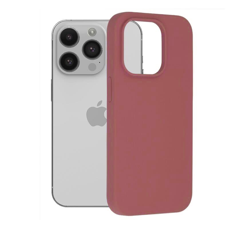 Husa Apple iPhone 14 Pro, Luxury Silicone, catifea in interior, rosu burgundy 1