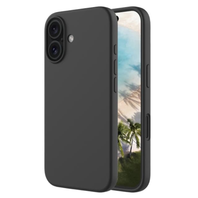 Husa Apple iPhone 16, Luxury Silicone, catifea in interior, neagra 1