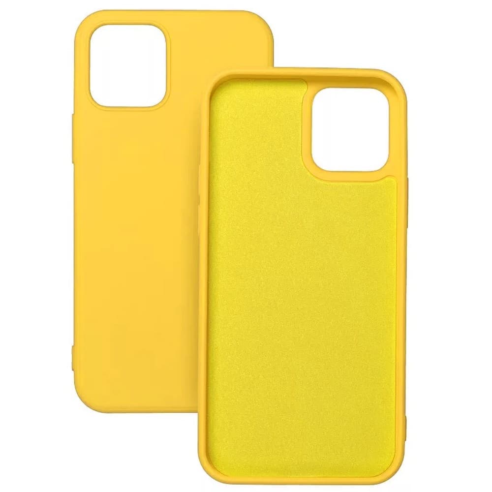 Husa Liquid Silicone Case pentru Samsung Galaxy A42 5G, interior microfibra, galbena 1