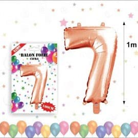 Balon din folie metalizata, 100 cm, rose gold, cifra 7 1