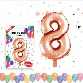 Balon din folie metalizata, 100 cm, rose gold, cifra 8 1