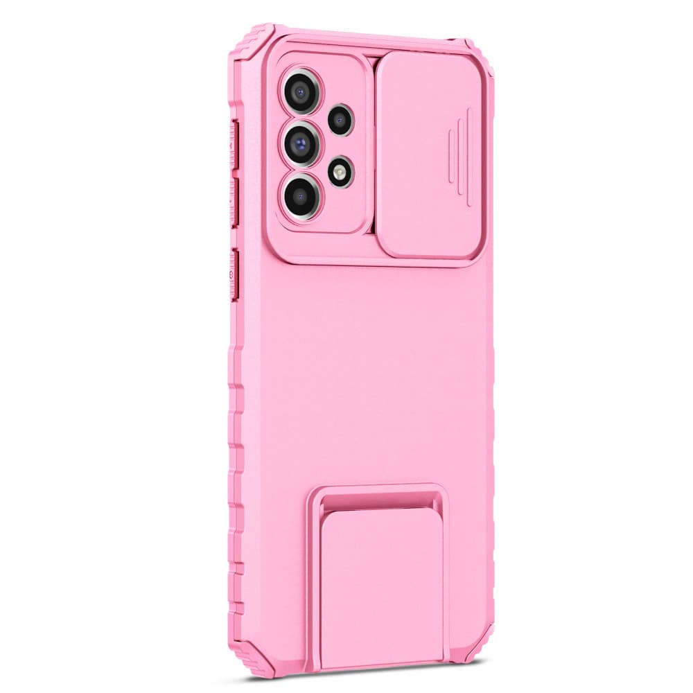 Husa Samsung Galaxy A53 5G, Defender Camshield, stand expunere, protectie camera, roz 1