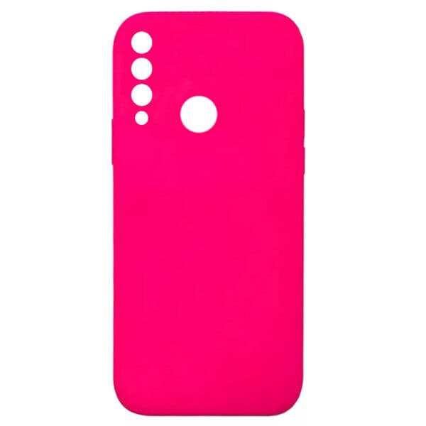 Husa Huawei P30 Lite, Luxury Silicone, catifea in interior, roz ciclam 1