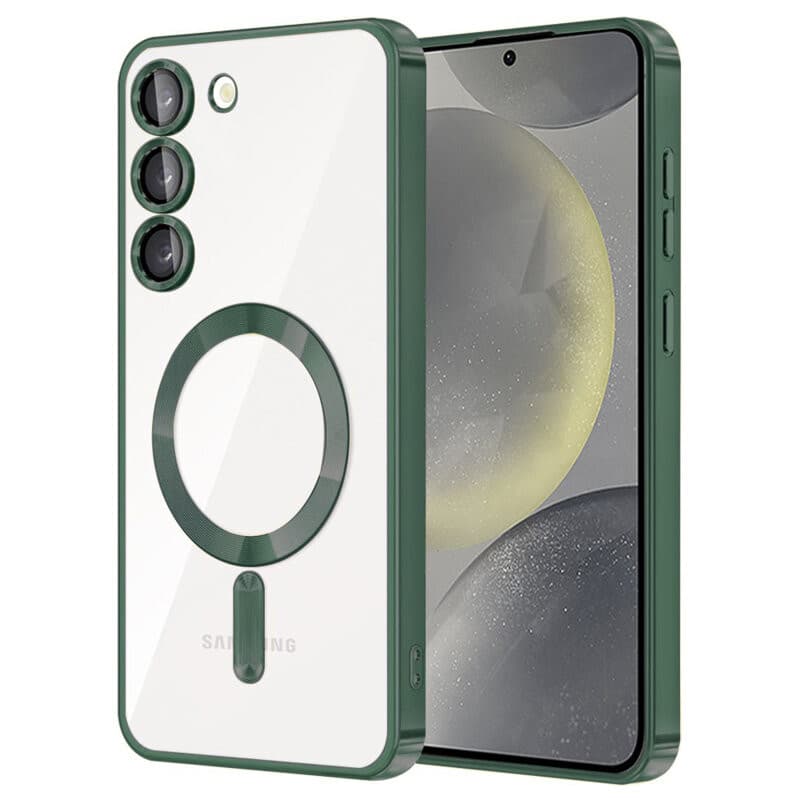 Husa Samsung Galaxy S23 FE, Electroplating Magsafe TPU, protectie camera, verde 1