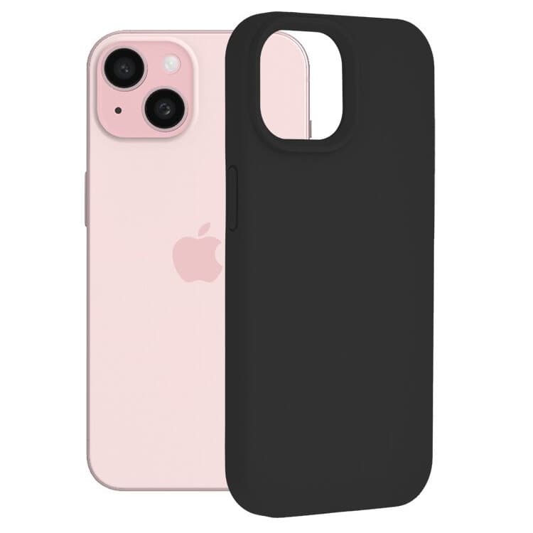 Husa Apple iPhone 15 Plus, Matt TPU, silicon moale, neagra 1