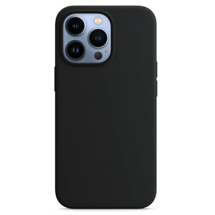 Husa Apple iPhone 13 Pro, Luxury Silicone, catifea in interior, neagra 1