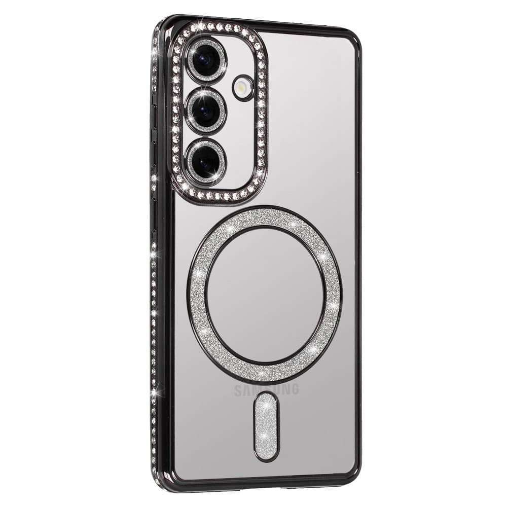 Husa Samsung Galaxy A17, Electroplating Bling Magsafe, protectie camera, negra 1