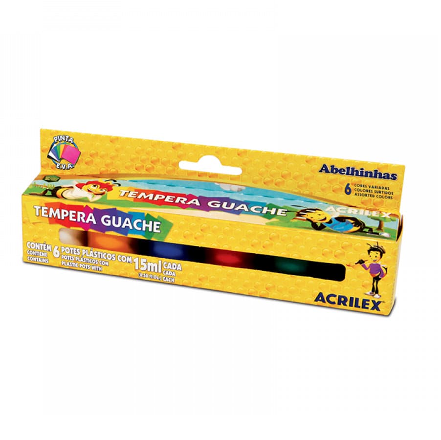 Acuarele Guase Acrilex, 6 culori x15 ml 1