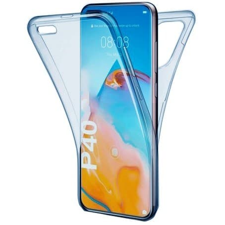 Husa Full TPU 360° pentru Huawei P20 Lite (fata + spate), albastru transparent 1