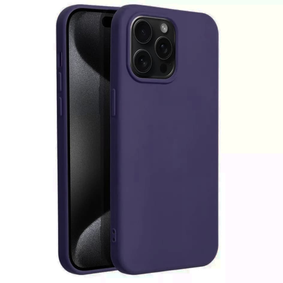Husa Apple iPhone 16 Pro Max, Luxury Silicone, catifea in interior, indigo 1
