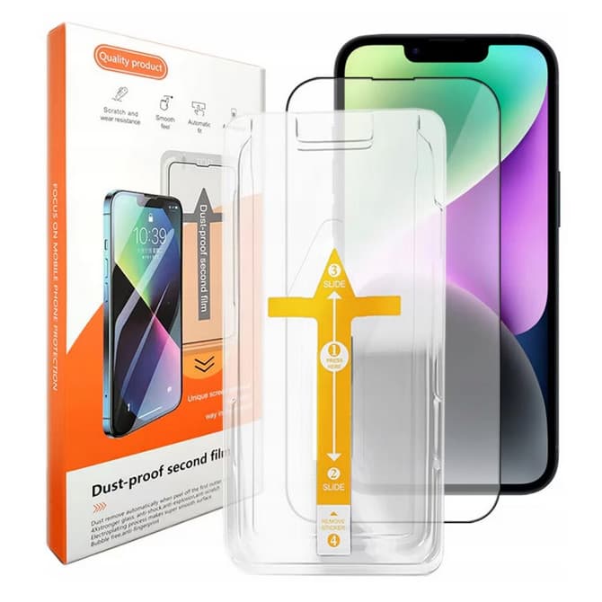Folie sticla Apple iPhone 13 Pro Max, Full Glue Premium Glass, ESD, kit instalare rapida, margini negre 1