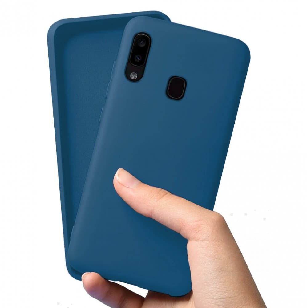 Husa Liquid Silicone Case pentru Apple iPhone 11 Pro, interior microfibra, albastra 1