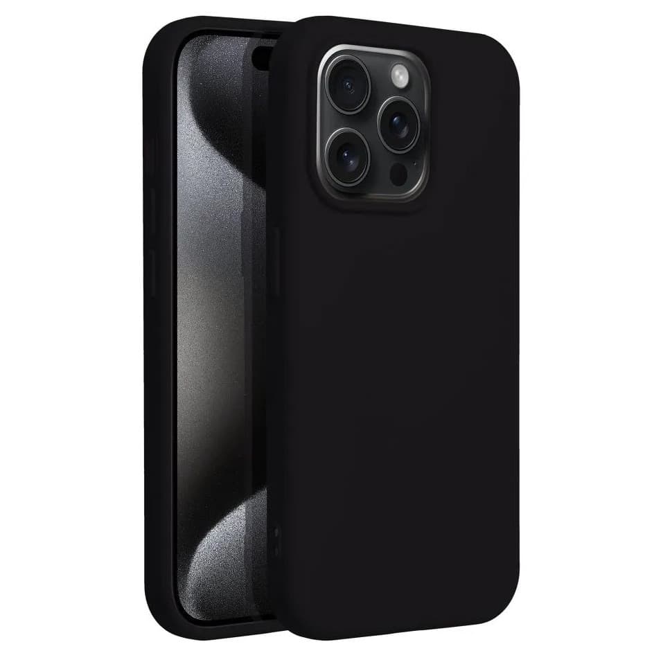 Husa Apple iPhone 16 Pro, Luxury Silicone, catifea in interior, neagra 1