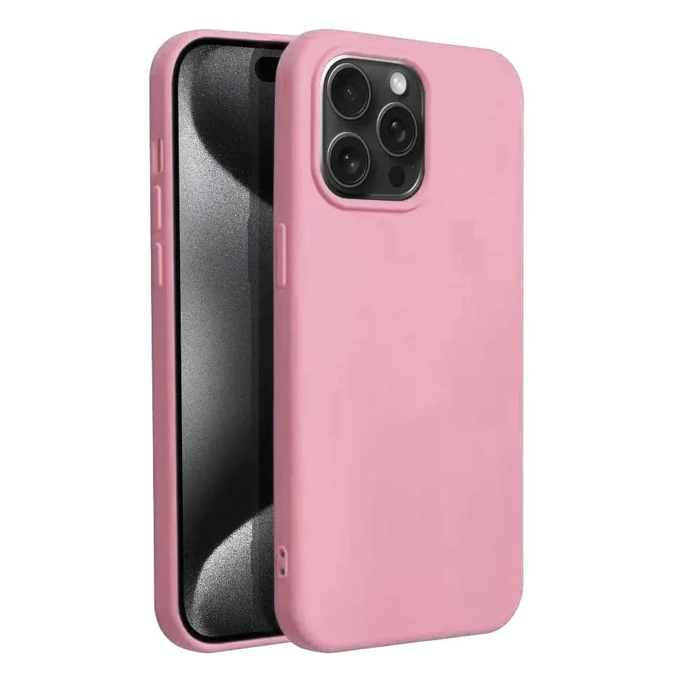 Husa Apple iPhone 15 Pro, Luxury Silicone, catifea in interior, roz pal 1