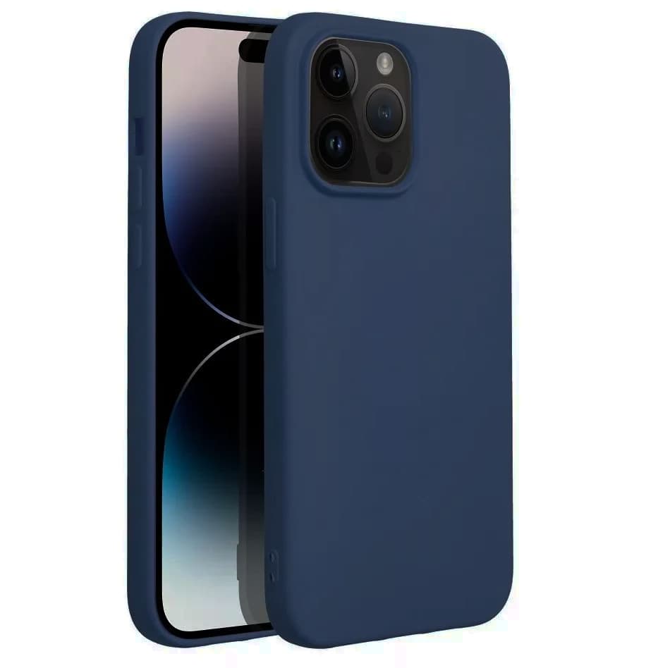 Husa Apple iPhone 16 Pro Max, Luxury Silicone, catifea in interior, albastra 1