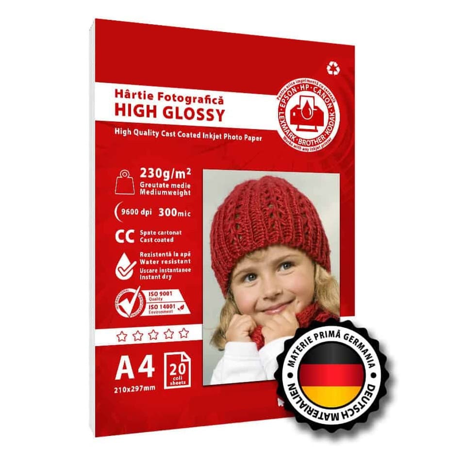 Hartie foto High Glossy, 230g/mp, cc, A4, 20 coli 1