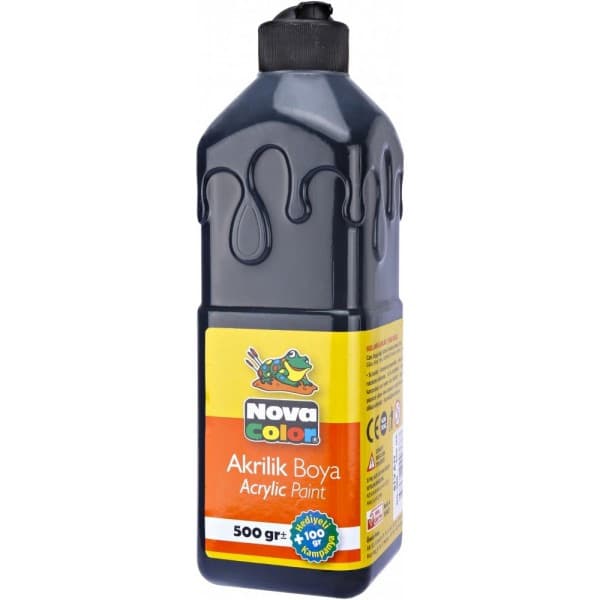Culori acrilice Nova Color, 500ml, negru 1