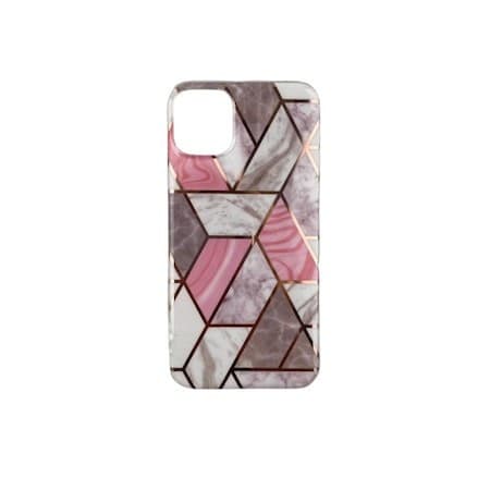 Husa protectie compatibila cu Apple iPhone 12 Soft IMD TPU Marble Geometric Alb 1