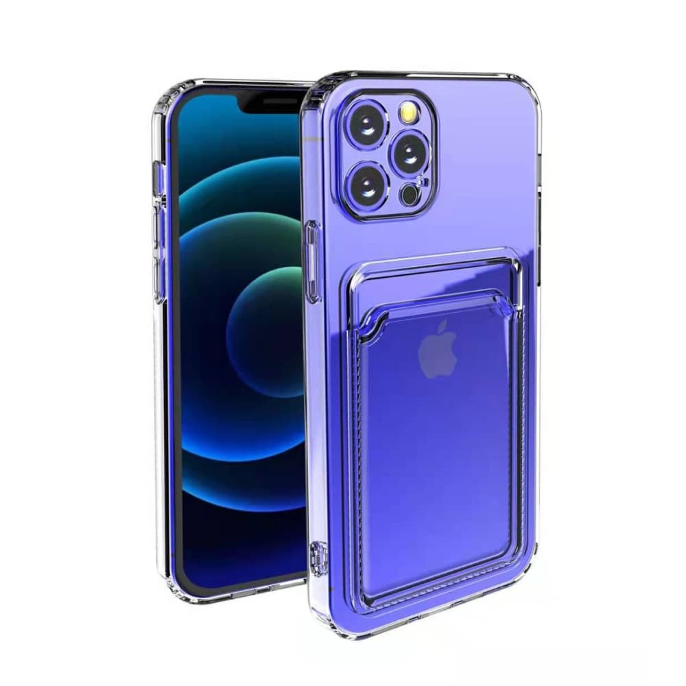 Husa protectie cu suport card compatibila cu Apple iPhone 12 Pro Max Transparent 1