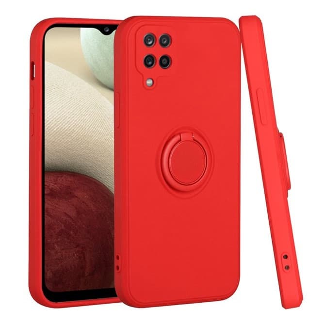 Husa protectie Finger Ring pentru Samsung Galaxy A12, rosie 1