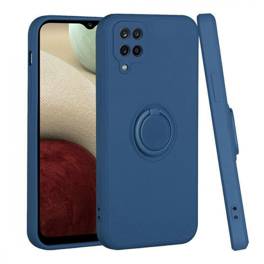 Husa protectie Finger Ring pentru Samsung Galaxy A12, albastra 1