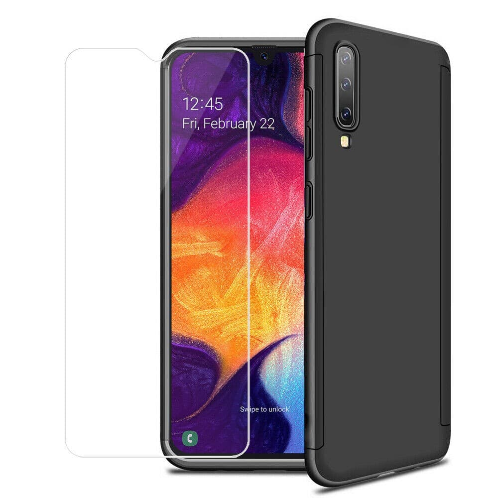 Husă Full Cover 360° pentru Samsung Galaxy A22 4G (față + spate + sticlă), neagră 1