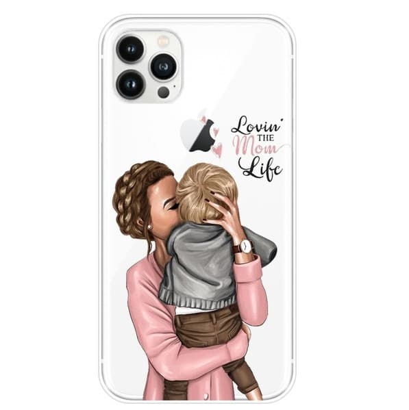 Husa Apple iPhone 13, Printed Glass, sticla + TPU, model Mom Life 1