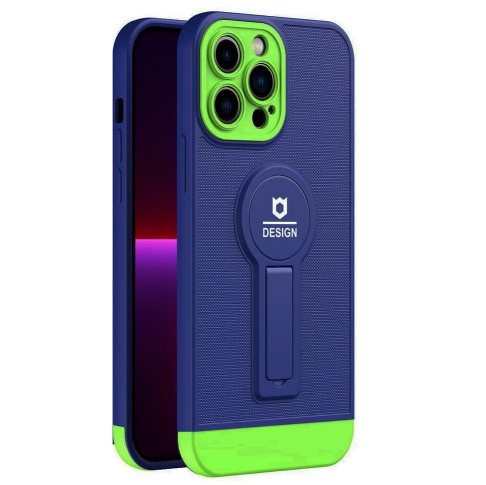 Husa Apple iPhone 11 Pro, Armor Design, functie stand, insertie metalica pentru suport auto magnetic, albastru 1