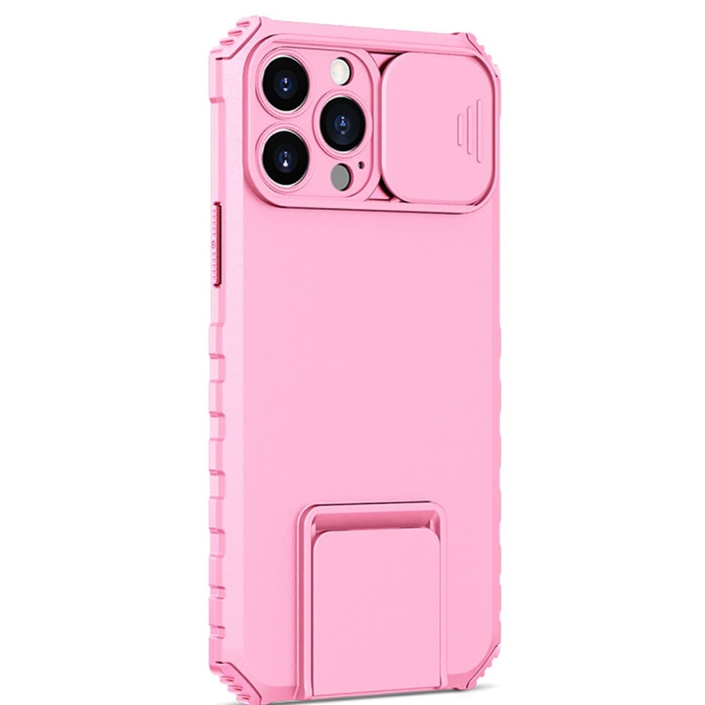 Husa Samsung Galaxy A03, Defender Camshield, stand expunere, protectie camera, roz 1