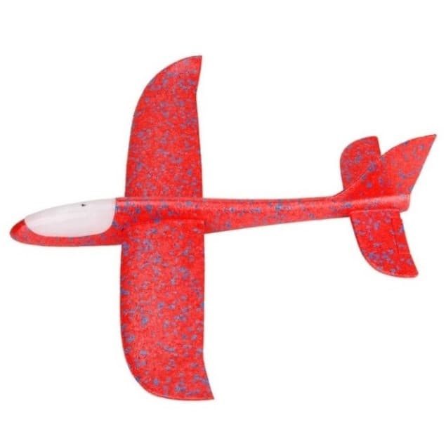 Avion planor din polistiren, cu iluminare LED, 47 cm, rosu 1